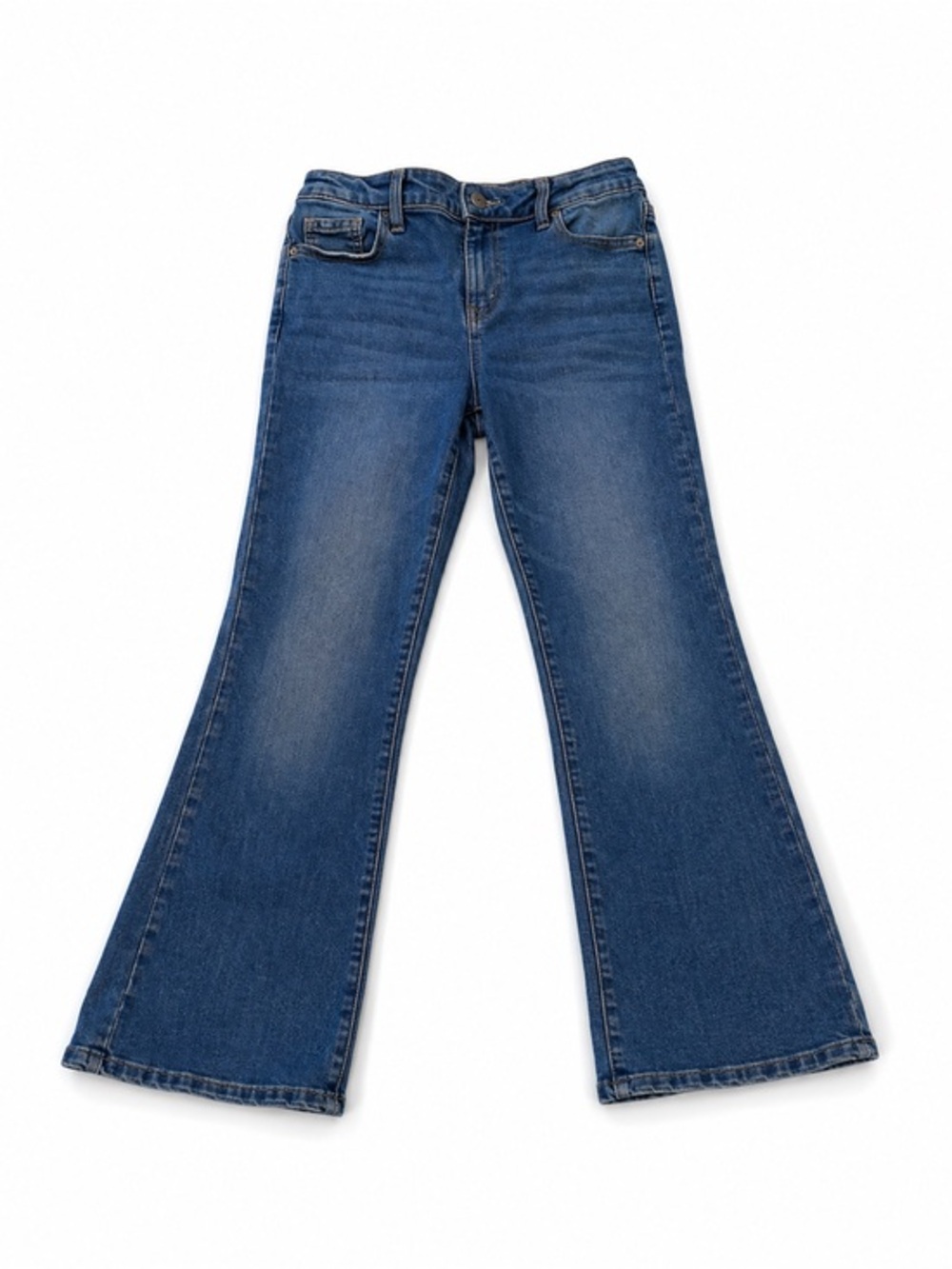 Jumping Beans sz 12 Dark Blue Flare Jeans Girls Adjustable Waist EUC